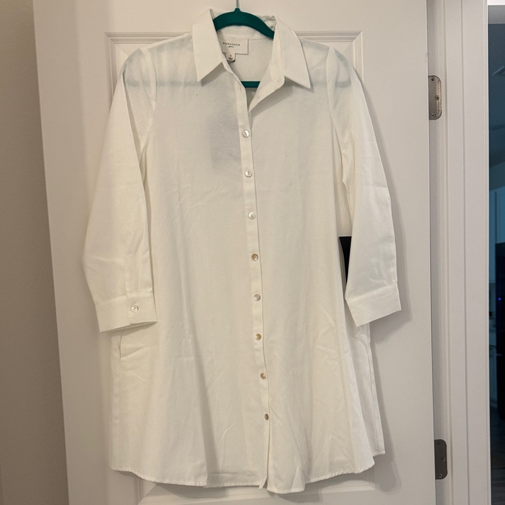 Elegant White Shirt Dress